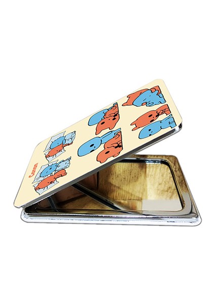 Evie Kinie Ayna Ayıcık Sevgili Çift Dikdörtgen Kişiye Özel Isim Baskılı Cep Aynası 8x6 cm (Kapaklı ve Büyüteçli) fiyatları