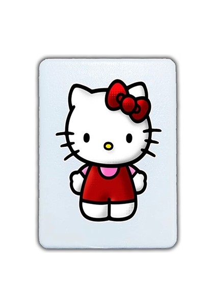 Hello Kitty Baskılı Dikdörtgen Kişiye Özel Isim Baskılı Cep Aynası 8x6 cm (Kapaklı ve Büyüteçli)