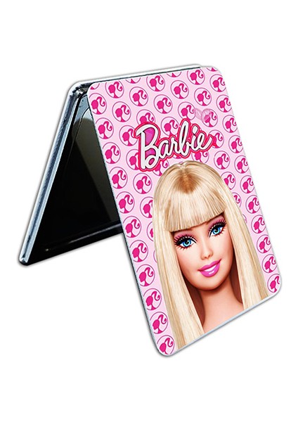 Barbie Baskılı Dikdörtgen Kişiye Özel Isim Baskılı Cep Aynası 8x6 cm (Kapaklı ve Büyüteçli) modelleri