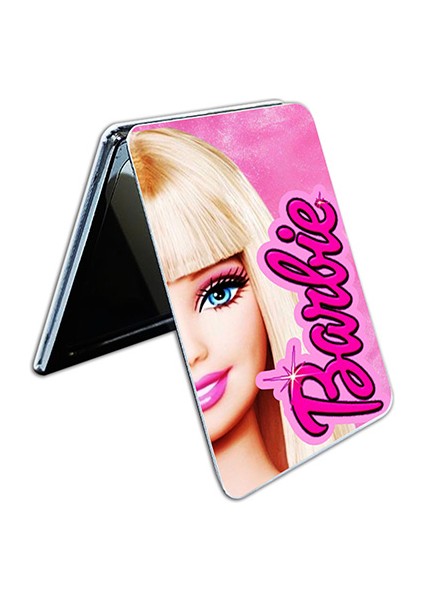 Barbie Baskılı Dikdörtgen Kişiye Özel Isim Baskılı Cep Aynası 8x6 cm (Kapaklı ve Büyüteçli) fiyatları