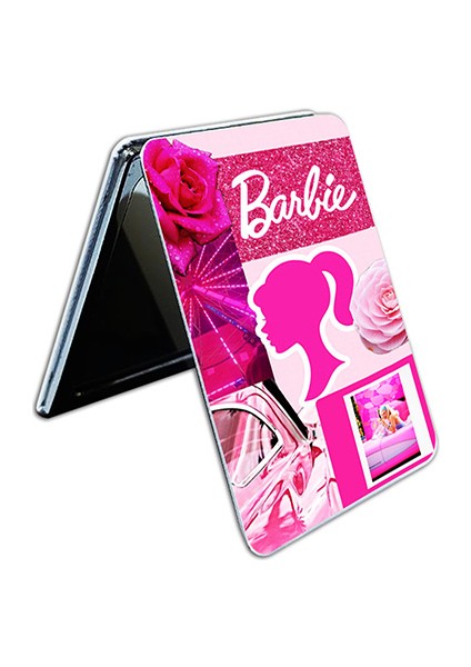 İşte Bu Barbie Baskılı Dikdörtgen Kişiye Özel Isim Baskılı Cep Aynası 8x6 cm (Kapaklı ve Büyüteçli)