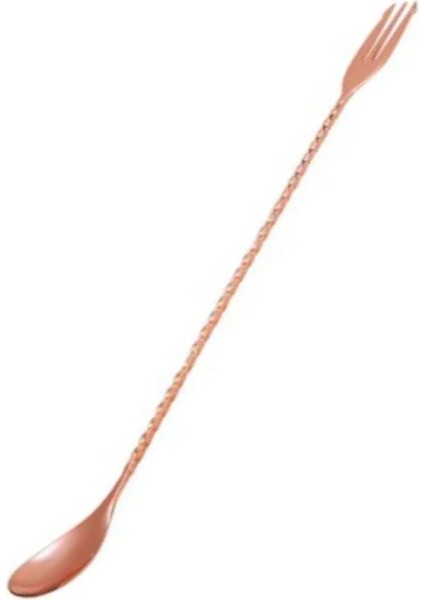 Bar Kaşık ve Çatalı Kokteyl Karıştırıcı Çatallı Bar Kaşığı 40 cm Kokteyl Karıştırıcı Rose fiyatları
