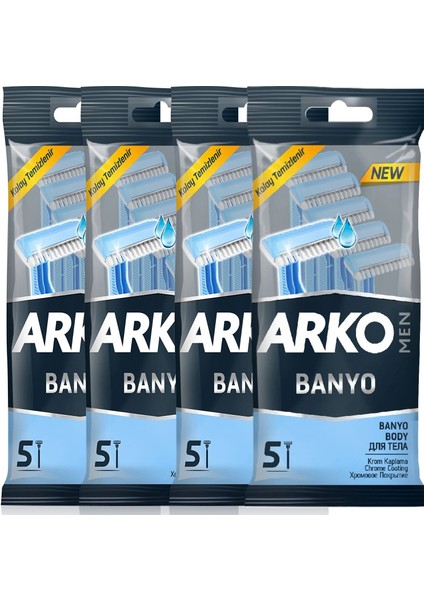 Men Banyo Tıraş Bıçağı 5 x 4 Süper Eko 20'li Paket