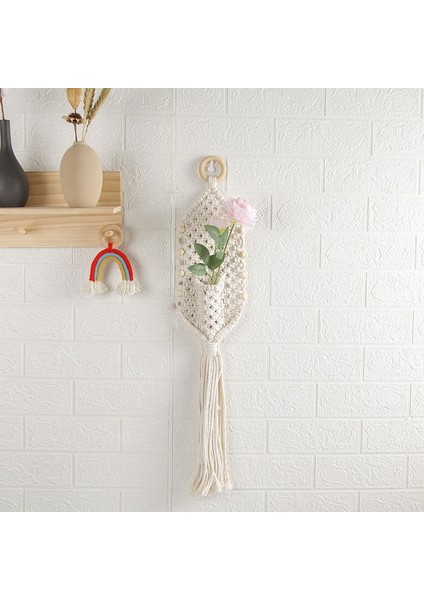 Asılı Goblen Bohem Püskül Dokuma Net Çanta Askısı Duvar Akışı B (Yurt Dışından) fırsatları