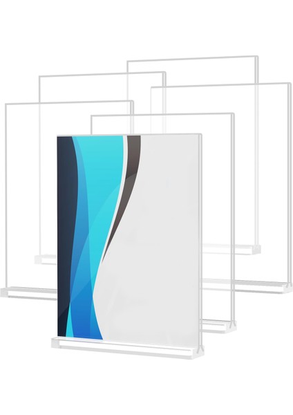 Akrilik Tabelalık 8,5 x 11, Tabelalık Şeffaf Dikey 6 Adet (Yurt Dışından)