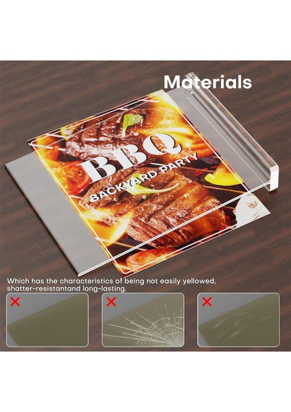 Akrilik Tabelalık 8,5 x 11, Tabelalık Şeffaf Dikey 6 Adet (Yurt Dışından) indirimleri