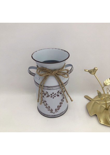 Rustik Metal Çiçek Vazo Çiftlik Evi Eski Shabby Chic Galvanizli Kutu (Yurt Dışından) modelleri