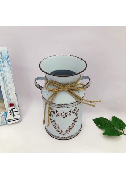 Rustik Metal Çiçek Vazo Çiftlik Evi Eski Shabby Chic Galvanizli Kutu (Yurt Dışından) indirimleri