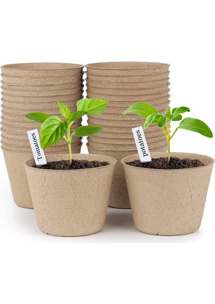 Bonus 20 Bitki Etiketli 30 Adet 3 Inç Biyolojik Olarak Parçalanabilir Bitki Saksıları (Yurt Dışından)