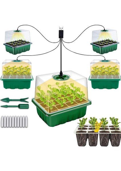 Grow Light'lı Tohum Başlangıç Tepsisi, 5'li Paket Tohum Başlangıç Seti (Yurt Dışından)