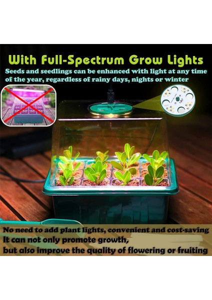 Grow Light'lı Tohum Başlangıç Tepsisi, 5'li Paket Tohum Başlangıç Seti (Yurt Dışından)