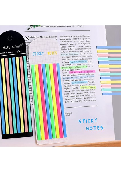 1280 Pcs Fosforlu Bant, Şeffaf Yapışkan Uzun Sayfa Işaretleyiciler Sekmeleri (Yurt Dışından)