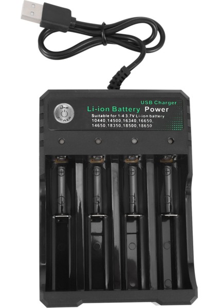 18650 Lityum Şarj Cihazı 4 Yuvalı 3.7V Akıllı USB Şarj Standı (Yurt Dışından)