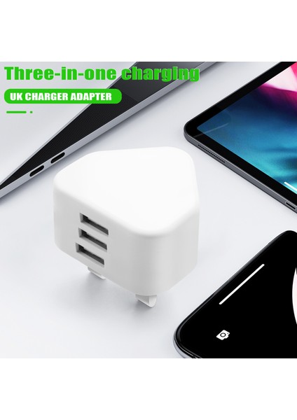 Evrensel USB Birleşik Krallık Fişi 3 Pimli Duvar Şarj Adaptörü (3 Bağlantı Noktası) (Yurt Dışından) fırsatları