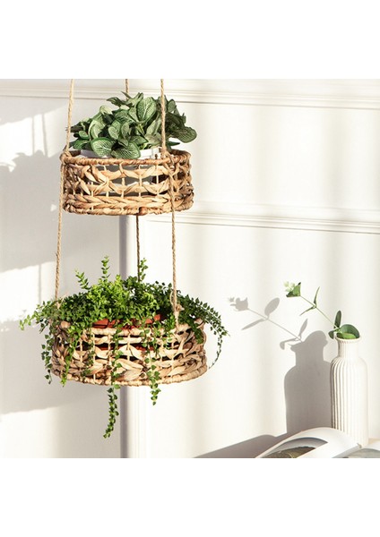 Rattan Sepet Çiçek Sepeti Yeşil Bitki Sepeti El Yapımı Dekorasyon, A (Yurt Dışından) modelleri