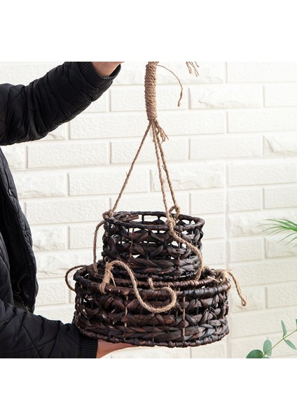 Rattan Sepet Çiçek Sepeti Yeşil Bitki Sepeti El Yapımı Dekorasyon, A (Yurt Dışından) fırsatları