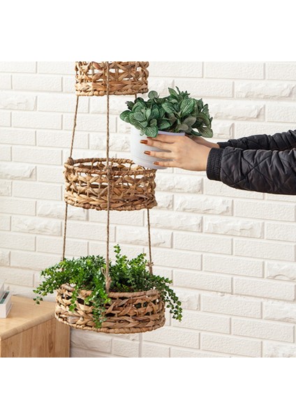 Rattan Sepet Çiçek Sepeti Yeşil Bitki Sepeti El Yapımı Dekorasyon, A (Yurt Dışından) indirimleri