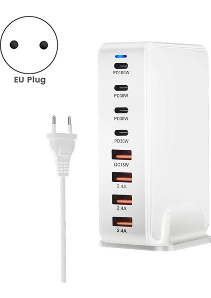 240W Usb-C 8 Bağlantı Noktalı Pd Gan Şarj Cihazı Pd3.0 Qc3.0 Hızlı Şarj Beyaz (Ab) (Yurt Dışından) indirimleri