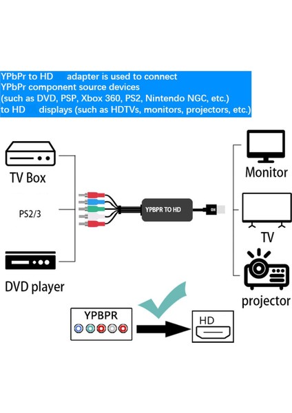 1080P Bileşenden HDMI Uyumlu Dönüştürücü Ypbpr Rgb + R/l Ses (Yurt Dışından) indirimleri