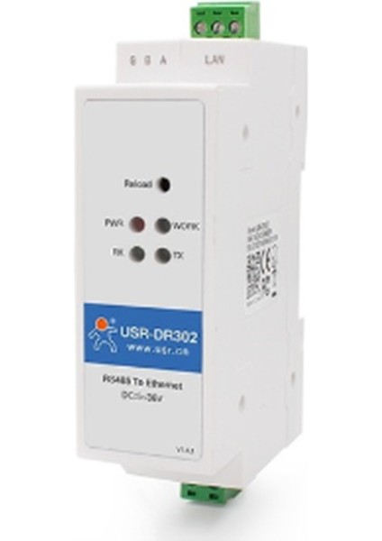 USR-DR302 Din Raylı Seri RS485 - Ethernet Tcp Ip Sunucu Modülü (Yurt Dışından)