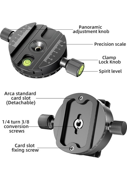 Panoramik Dönen Hızlı Çıkarma Plakası Kelepçesi Tripod Gimbal (Yurt Dışından)