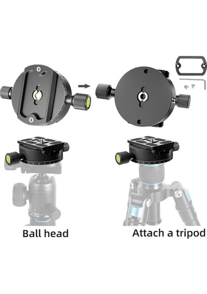 Panoramik Dönen Hızlı Çıkarma Plakası Kelepçesi Tripod Gimbal (Yurt Dışından)