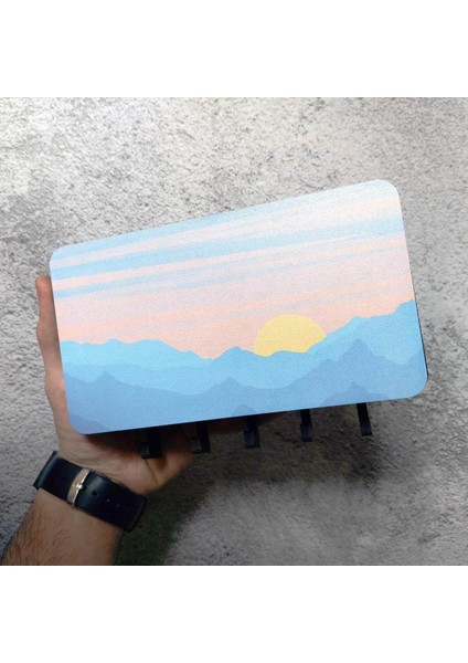 Dekoratif Manzara Desenli Bölmeli Ahşap Anahtarlık Askılık Duvar Dekor fırsatları