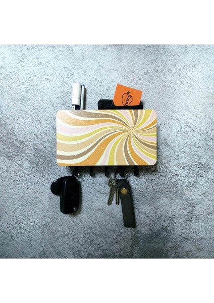 Renkli Sarmal Desenli Bölmeli Anahtarlık Duvar Askısı Dekor Süs