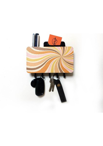 Renkli Sarmal Desenli Bölmeli Anahtarlık Duvar Askısı Dekor Süs indirimleri
