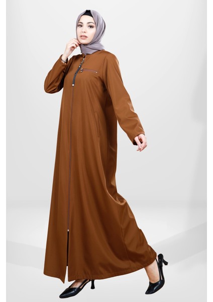 3837 Fermuarlı Bondit Taba Pardesü modelleri