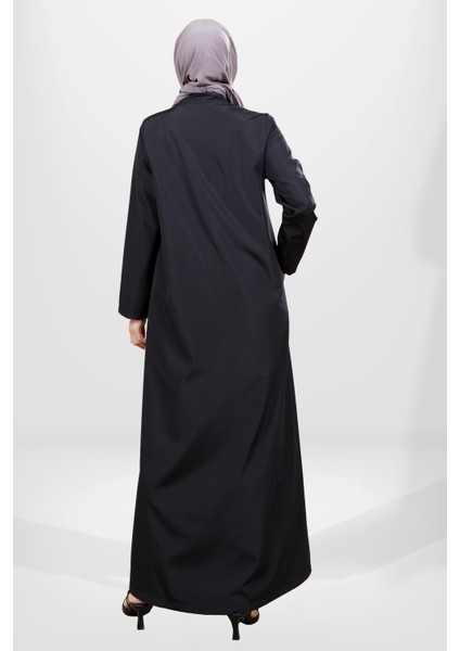 3837 Fermuarlı Bondit Siyah Pardesü fırsatları