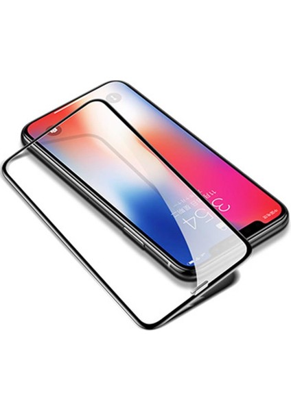 JM215 Apple iPhone X / Xs Tam Kaplayan Siyah Ultra İnce Ekran Koruyucu Siyah