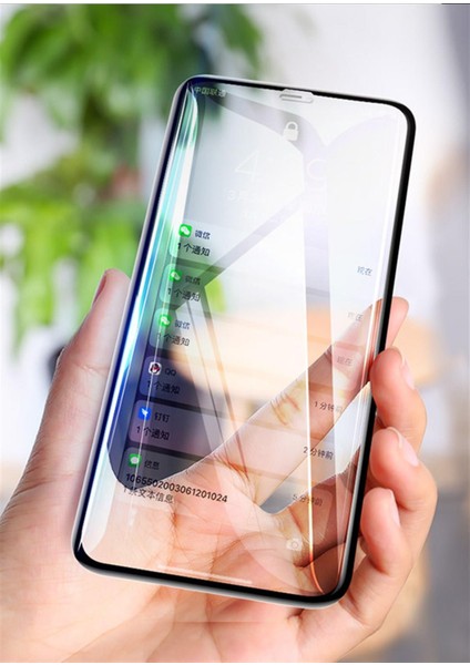 JM215 Apple iPhone X / Xs Tam Kaplayan Siyah Ultra İnce Ekran Koruyucu Siyah