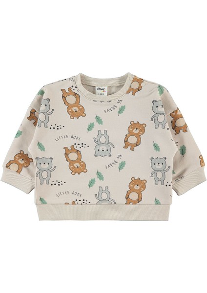 Erkek Bebek Sweatshirt 6-18 Ay Fil Dişi