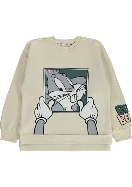 Kız Çocuk Sweatshirt 10-13 Yaş Tebeşir