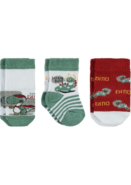 Erkek Bebek 3'lü Çorap Set 6-18 Ay Yeşil