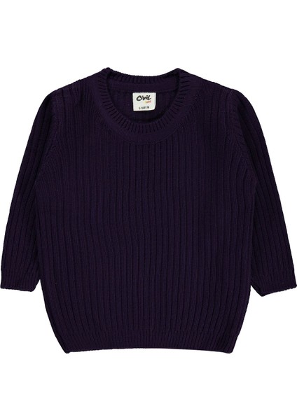 Kız Bebek Triko Kazak 6-18 Ay Pancar Moru