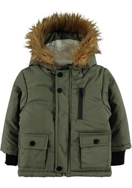 Erkek Bebek Kapüşonlu Mont 6-18 Ay Haki