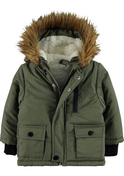 Erkek Bebek Kapüşonlu Mont 6-18 Ay Haki fiyatları