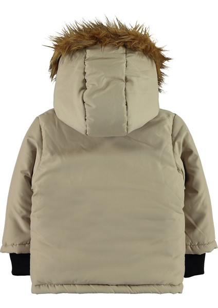 Erkek Bebek Kapüşonlu Mont 6-18 Ay Bej modelleri