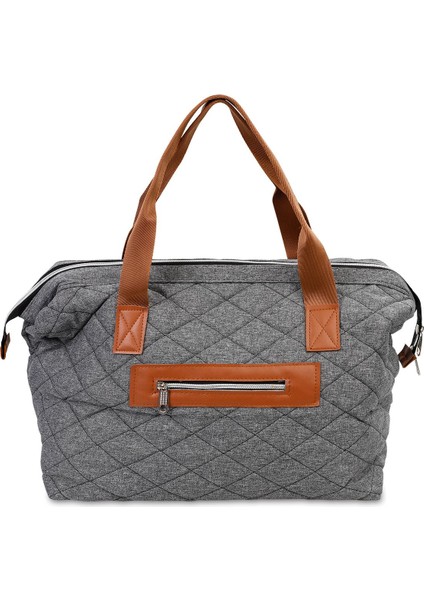 Kapitoneli Mommy Bag Anne Bebek Bakım Çantası Gri modelleri