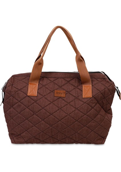 Kapitoneli Mommy Bag Anne Bebek Bakım Çantası Kahverengi