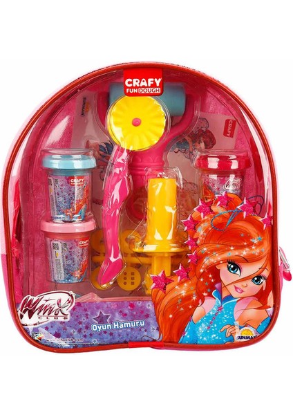 Sunman Crafy Winx Sırt Çantalı Oyun Hamuru Seti Pembe