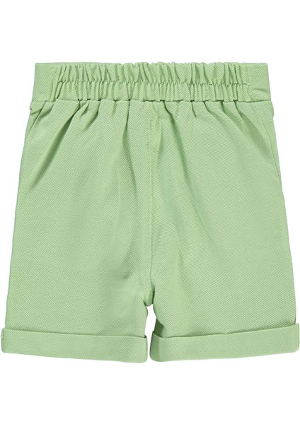 Erkek Bebek Şort Yeşil Renk Pamuklu Hafif Kumaş 6-18 Ay İçin Rahat Kesim fiyatları