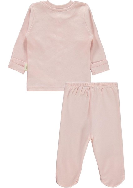 Bebek Organik Pijama Takımı 0-6 Ay Pembe