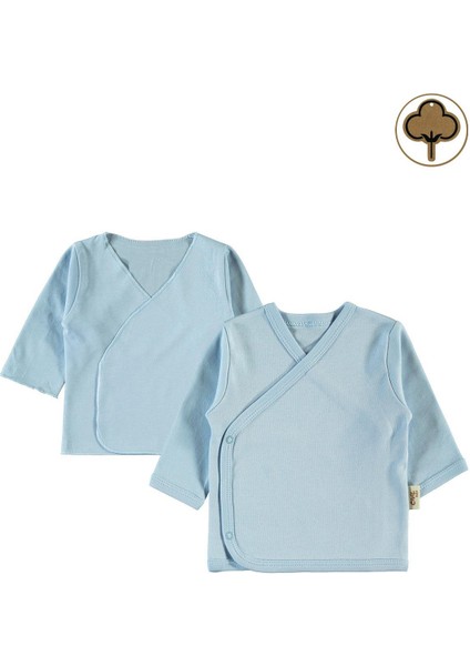 Bebek Organik İç Dış Zıbın Takımı 0-1 Ay Mavi