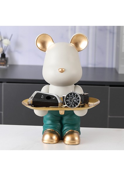 Ayı Depolama Tepsisi Heykeli Ev Dekorasyon Eve Taşınma Doğum Günü Hediyesi A (Yurt Dışından) fiyatları