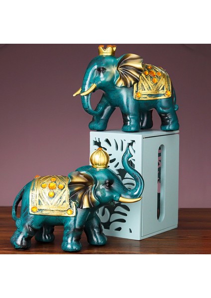 (2 Adet) Fil Dekorasyonu, Reçine El Sanatları, Masa Dekorasyonu, Altın (Yurt Dışından) modelleri