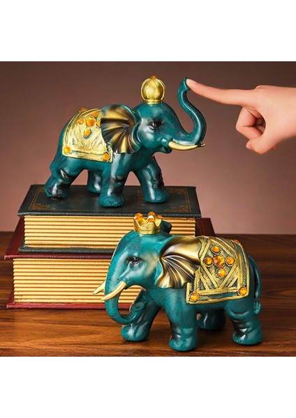 (2 Adet) Fil Dekorasyonu, Reçine El Sanatları, Masa Dekorasyonu, Altın (Yurt Dışından) fırsatları