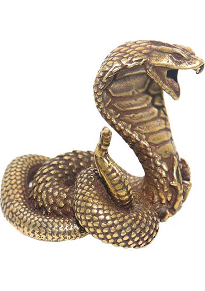 Kobra Heykeli Süs Zodyak Yılan Figürleri Bakır Masaüstü Dekor (Yurt Dışından)